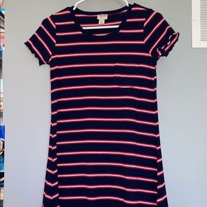 striped t shirt dress